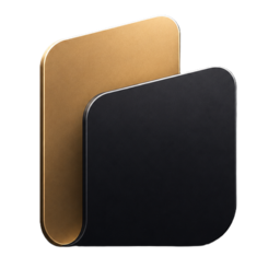 TGVault logo — overlapping charcoal and gold folder panels.