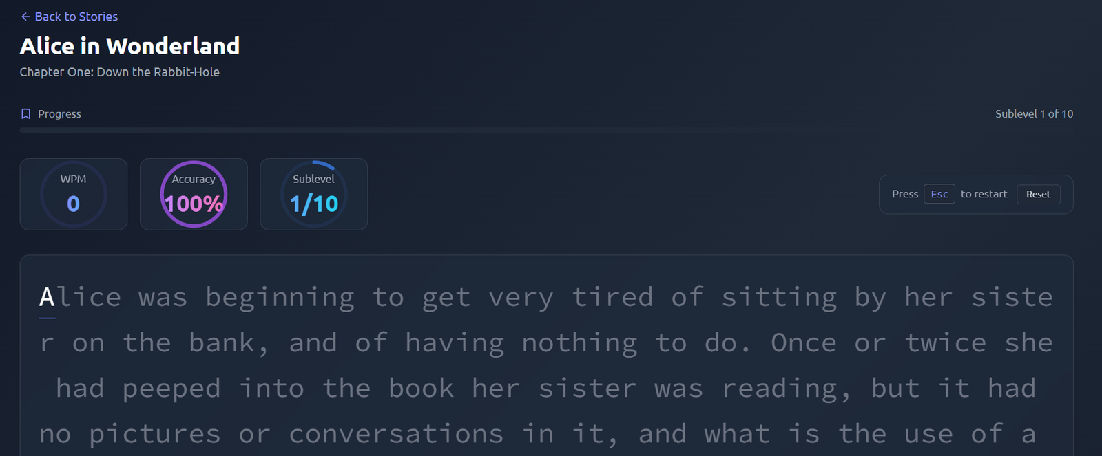 Real-time WPM tracker and speed analyzer bar
